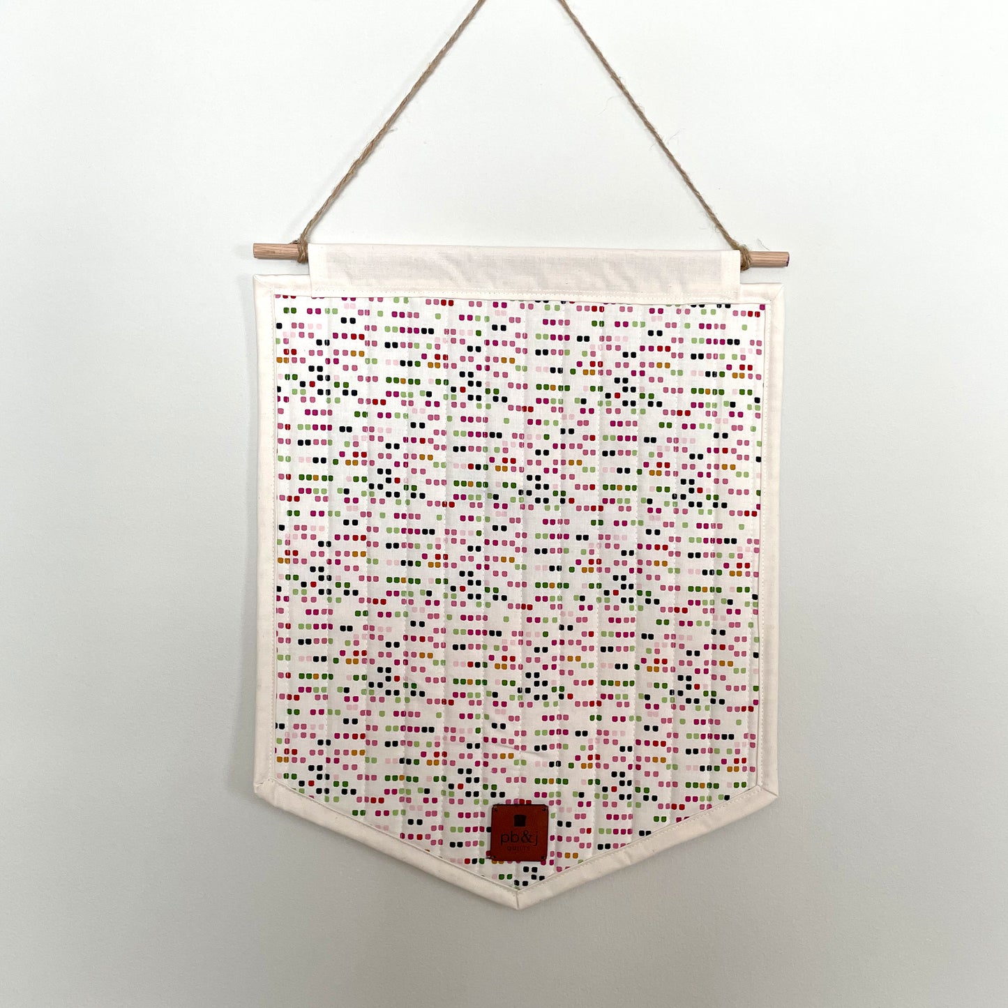 Modern Quilted Half-Circle Banner // Pink, Purple, Green