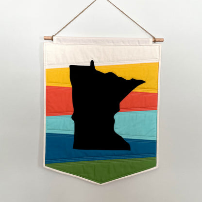 Minnesota State Sunset Quilted Wall Hanging