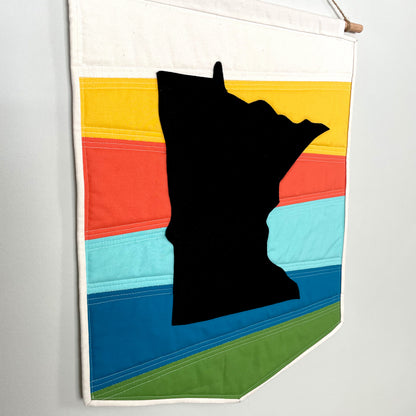 Minnesota State Sunset Quilted Wall Hanging