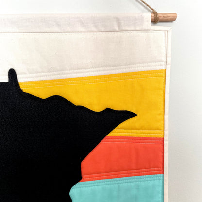 Minnesota State Sunset Quilted Wall Hanging