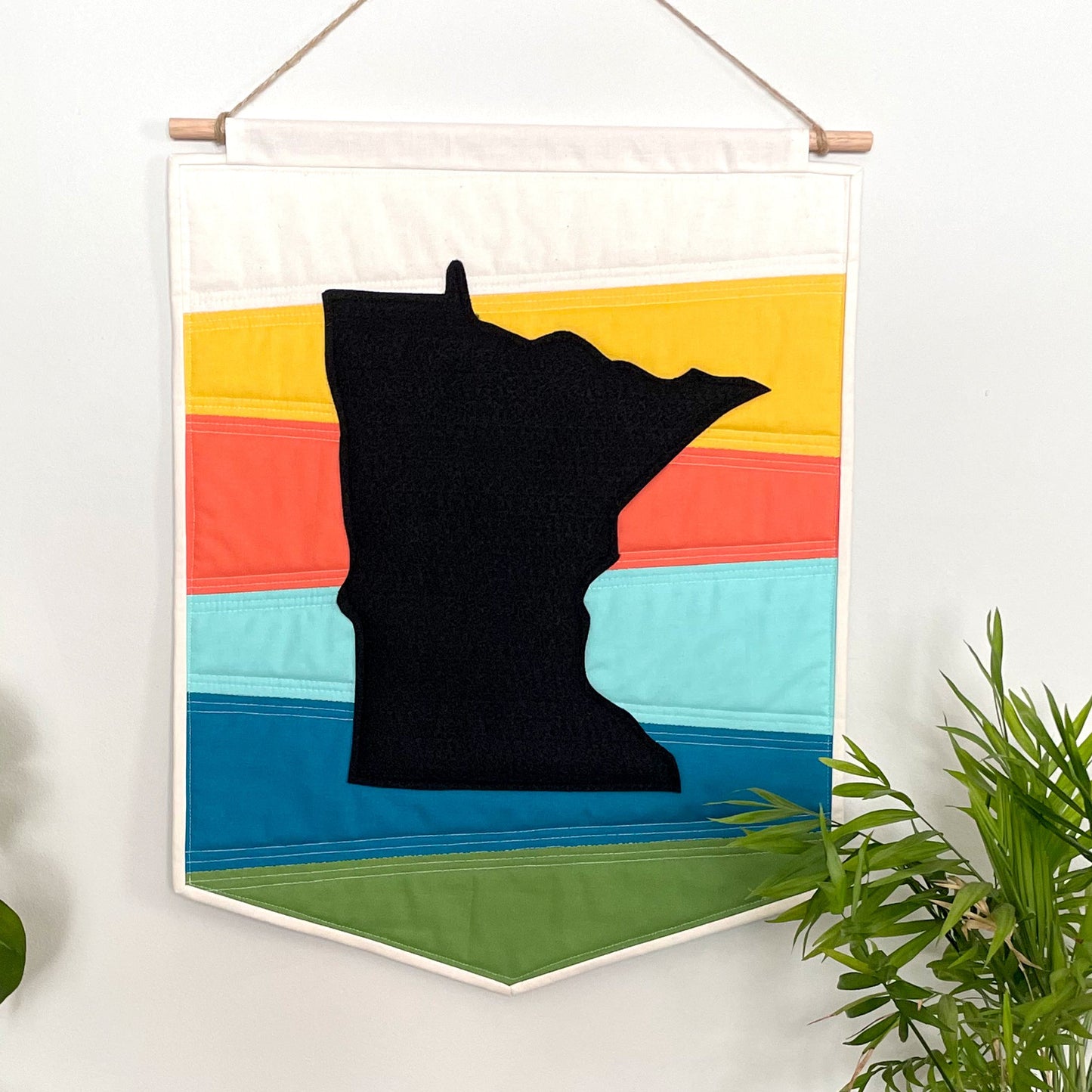 Minnesota State Sunset Quilted Wall Hanging